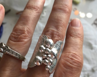 Reticulated sterling silver ring