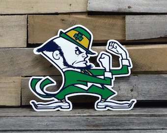 SALE--Notre Dame Fighting Irish Sign/Leprechaun/Metal Sign/Wall Art/Home Decor/Steel Sign/Man Cave Decor/Office Decor/Dad Gift/Husband Gift