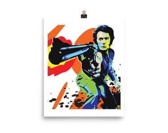 Dirty Harry Clint Eastwood Home Decor Wall Art Pop Art Print