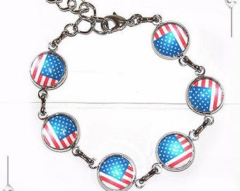 Bracelet Cabochon "Born In The USA"