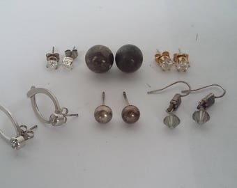 Six Pairs of Earrings Some Sterling