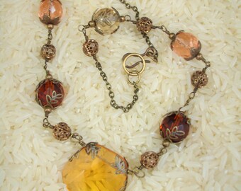 Golden Glow with Brass Leaves