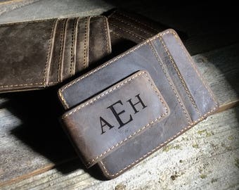 Cowhide leather money clip,personalized leather money clip,personalized money clip,leather money clip,credit card wallet