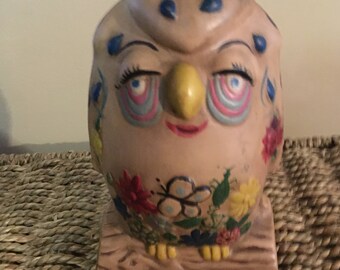 Fun & Funky Colorful Owl Figurine.