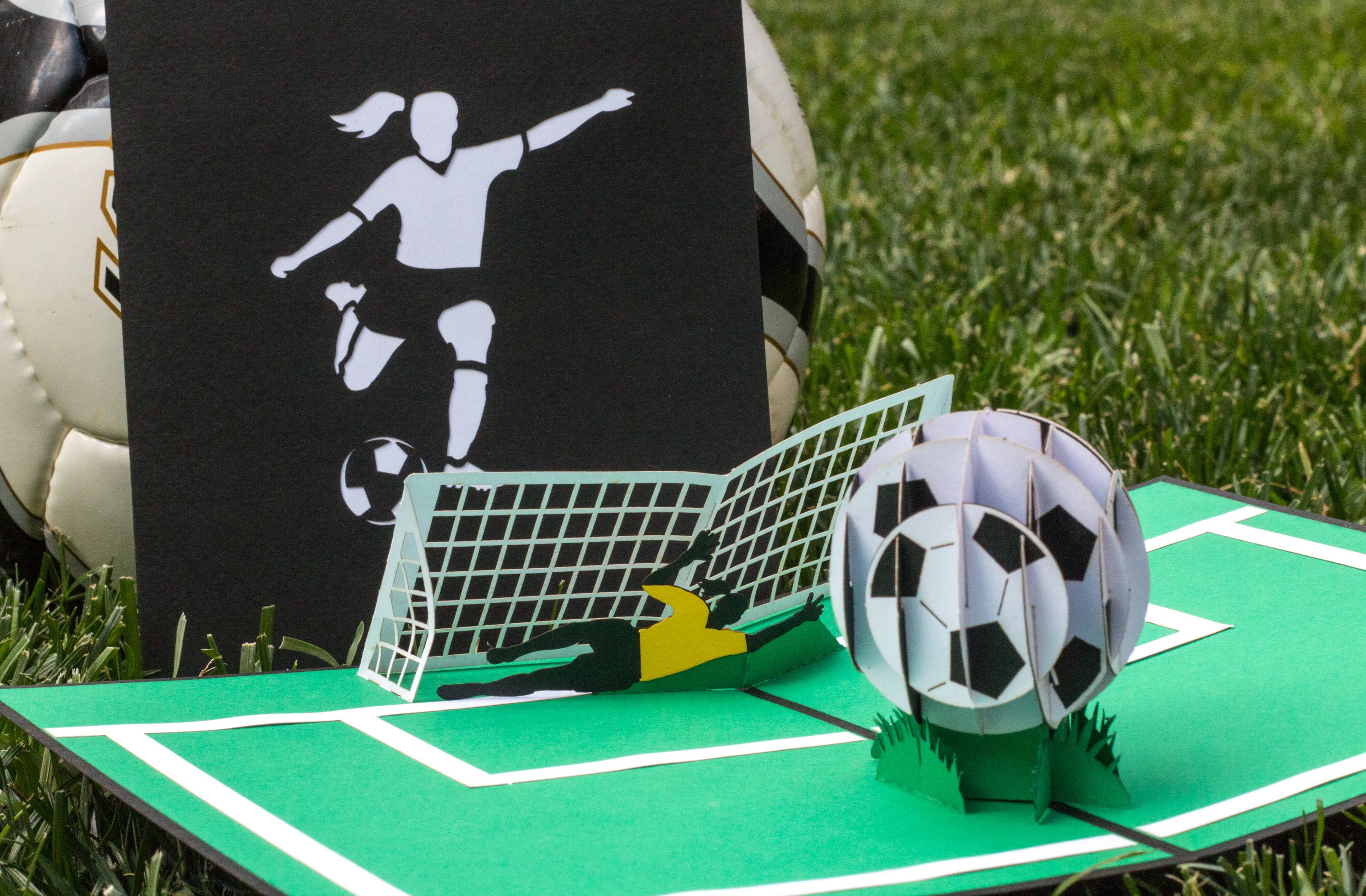 Soccer Gal Pop Up Card Womens Soccer Pop Up Card Girls 3D