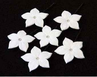 Bridal Hair Pins, SET OF 6 Hair Pins, Stephanotis Flower Hair Pins, Wedding Hair Pins, Bridal Hair Accessory, Bridal Hairpiece, Wedding Pins