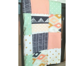 Arizona Tribal Small Patchwork Baby Blanket