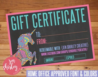 SALE! Chalkboard Gift Certificate, Custom Digital Files, Gift Certificate, Marketing, Business Items, Fashion Consultant, Gift Card, LLR