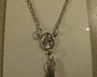 Angel and crystal pendant. (reversible)