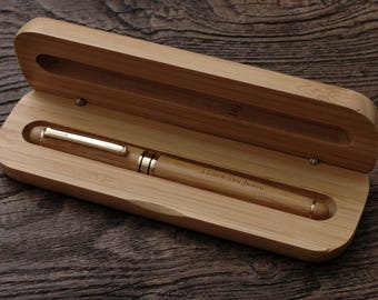Personalized Fountain Pen Set, Custom Wood Fountain Pen