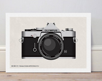 Classic camera series 'Olympus OM1' colour print