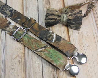 Realtree Camo Bow Tie and Suspender set ( Men, boys, baby, toddler, infant ) Bow Tie, Bowtie, Suspenders, Suspender Set outfit
