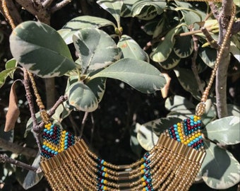 Beaded Bib Necklace.