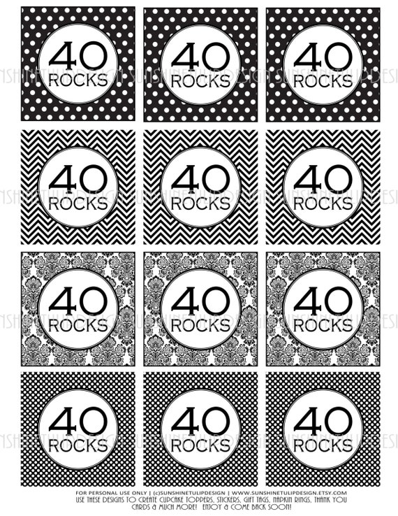40th-birthday-black-and-white-printable-diy-cupcake-toppers