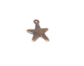 14 x 16mm Copper Starfish Charm - 4 charms