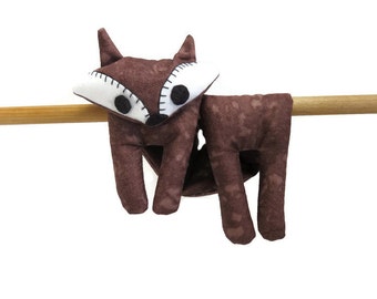 Flat Fox Neck Rice Heat Pad - Hot Cold Rice Bag - Microwave Neck Wrap - Rice Heating Pad - Hot Cold Therapy Pack - Brown Mottled & White Fox