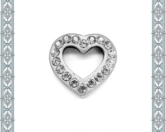 Necklace pendant diamond Heart old silver with 18 Swarovski crystal pendant heart amulet/pendant Gothic amulet Medallion