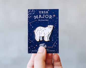 Ursa Major: The Great Bear, Polar Bear Constellation Enamel Pin