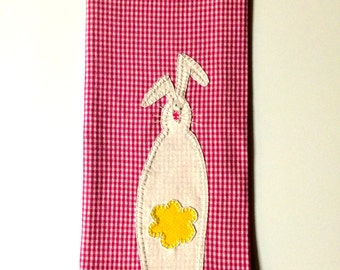 Easter Kitchen Towel, Easter Applique Kitchen Towel, Easter Bunny Tea Towel, Easter Kitchen Decor, Spring Kitchen Towel, Spring Applique
