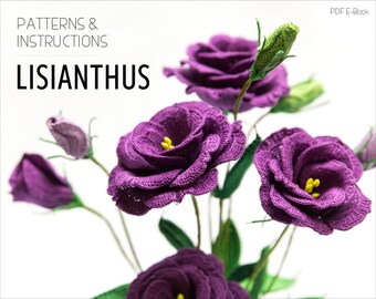 Crochet Lisianthus Pattern - Crochet Flower Pattern - Texas bluebell Flower Pattern - Crochet Lisianthus Flower Pattern