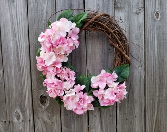 w0134 - Pink Hydrangeas - Size: 18 inches