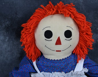 Vintage Handmade Raggedy Ann Doll - Large 36 Inch