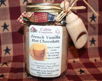 Homemade Gourmet Hot Chocolate Mixes - Delicious hot cocoa - French Vanilla, Hazelnut, Irish Cream, Peppermint, Vanilla Caramel