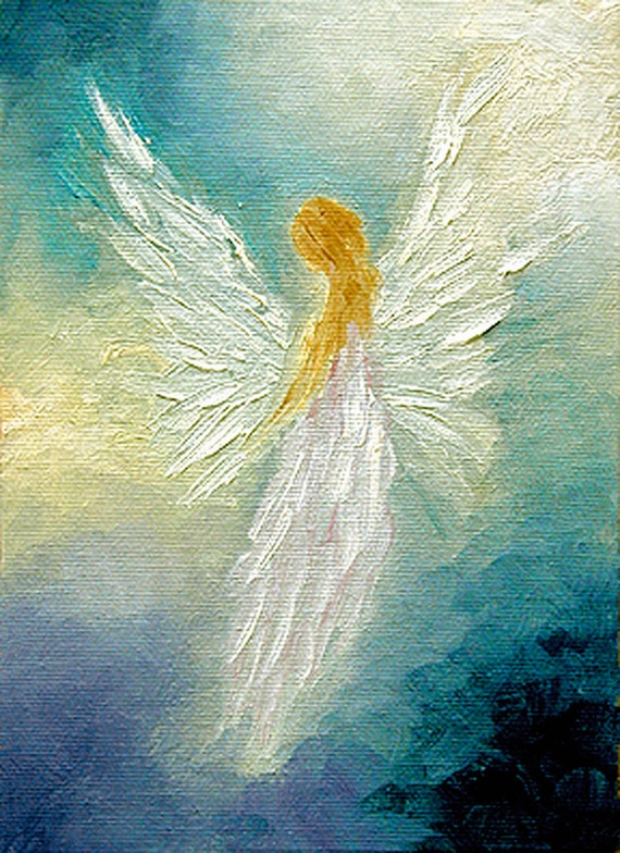 Angel Print Poster Guardian Angel Original Angel Art Wall