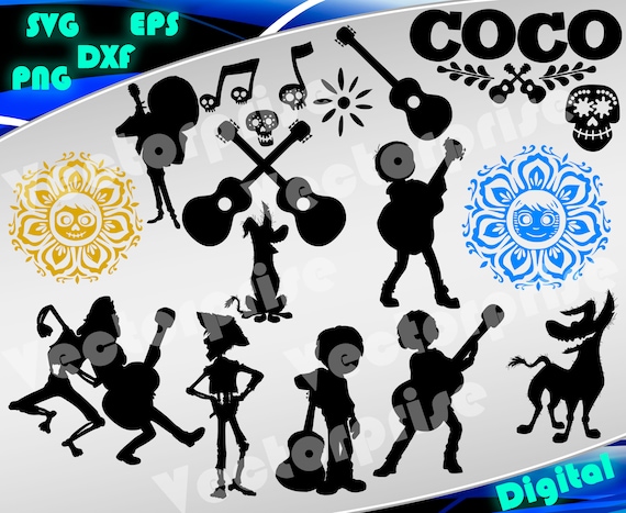 Coco Svg Silhouette Coco Clipart Coco Printable Stencil File Cricut Vector Cut File Cutting File 1259