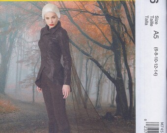 McCalls 7456 Misses Cos Play Costume Jacket Leggings Cape UNCUT Sewing Pattern