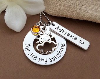 You Are My Sunshine Personalized Necklace | Mother Or Daughter Sunshine Necklace | My Only Sunshine Gift For Her