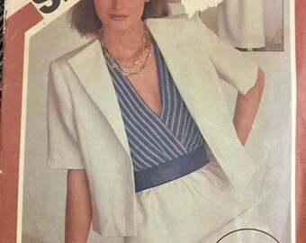 80's Simplicity 6274 Fast and Fabulous Dress and Jacket Bust 32-34-36 inches Complete Uncut FF