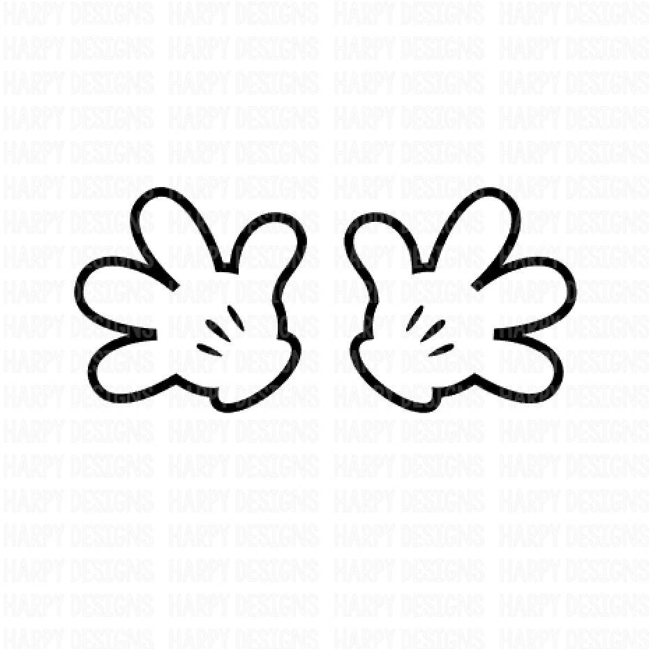 Mickey Mouse Hands SVG Minnie Mouse Hands SVG Cricut Cut