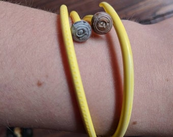 Knitters Bracelets - Yellow Skinny Plastic Knitting Needle Braclets