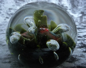 Rare Sea Dance Caithness Colin Terris Style Glass Paperweight Controlled Bubble Retro Art Glass