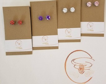 Cubic Zirconia Round Stud Earring