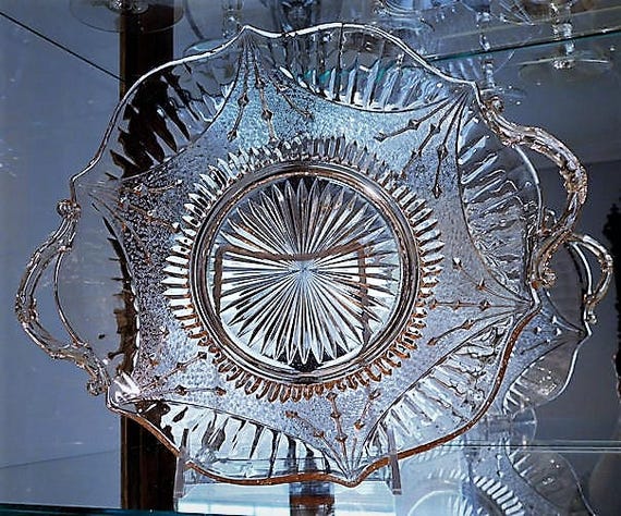 Pink Depression Glass / Console Bowl / Lancaster / Dart Pattern