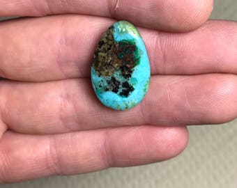 Battle Mountain Natural Blue Gem Turquoise Cabochon!! 25x17x6mm.