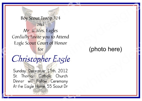 EAGLE SCOUT Court of Honor Invitation Customizable photo