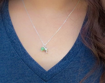 The Fertile Turtle, Fertility Necklace, turtle charm, sterling silver, comes with your choice fertility gemstone