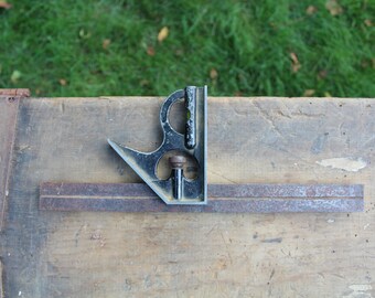 Antique Level Ruler Combo All Steel Manufactured by Union Tool Orange, Mass USA
