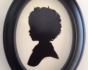 Custom Black Oval Silhouette Frame
