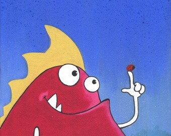 Small canvas: the Ladybird friendly Monster.
