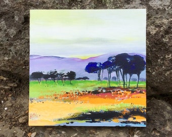 Australian landscape, original painting, high country, Acrylic painting on board, FREE SHIPPING