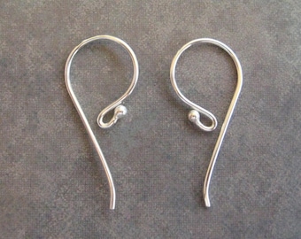 2 Bali Sterling Silver Silver Earwires With Ball - 22 x 11mm