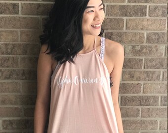 Peach Tank Top with Sorority Name