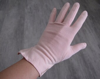 Vintage Women's Pink Short Cloth Gloves