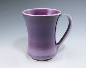 Purple Coffee Cup, Ceramic Mug, Ceramic Coffee Mug, Purple Mug, Purple and Pink Ombré Mug, Porcelain Mug, Tea Mug, Wheel Thrown Pottery Mug