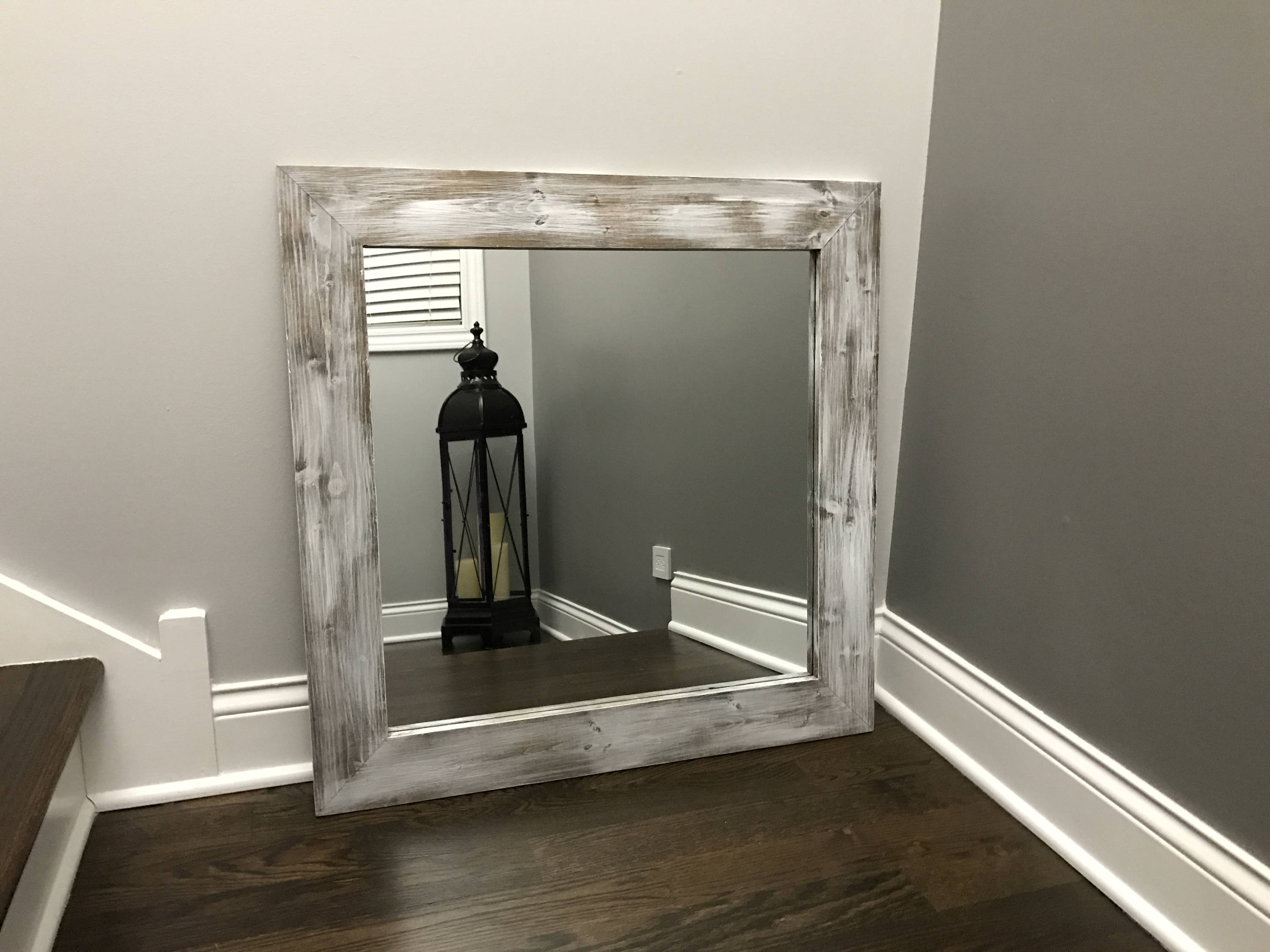Mirror Whitewash Wood Wood Frame Mirror Rustic Wood Mirror