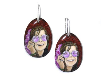Hand-painted Janis Joplin earrings